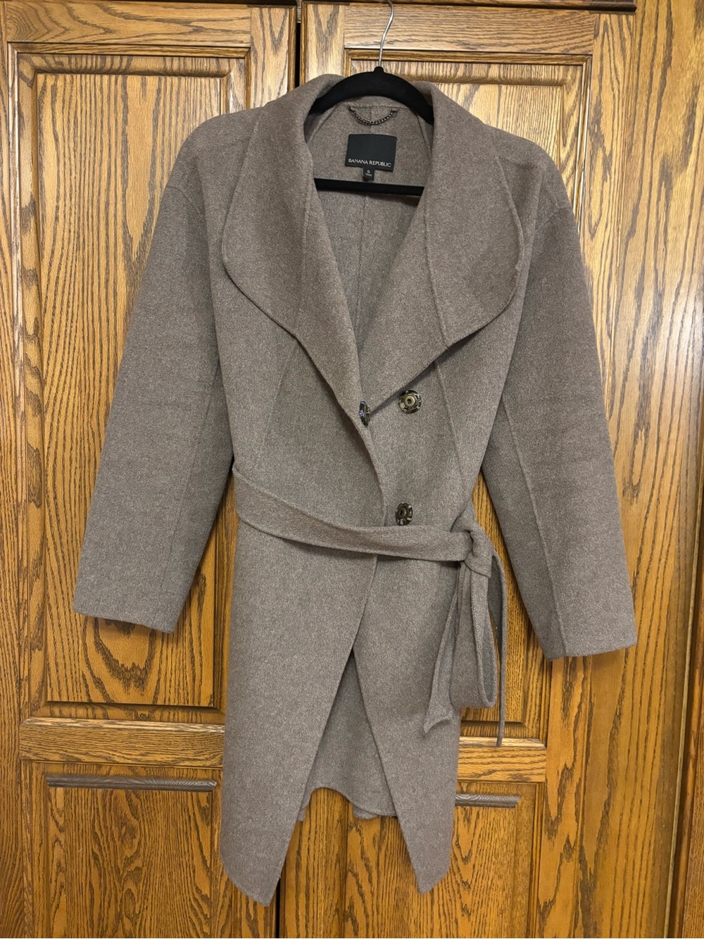 Banana Republic Taupe Wrap Trench Coat with Shawl Collar - small flaw